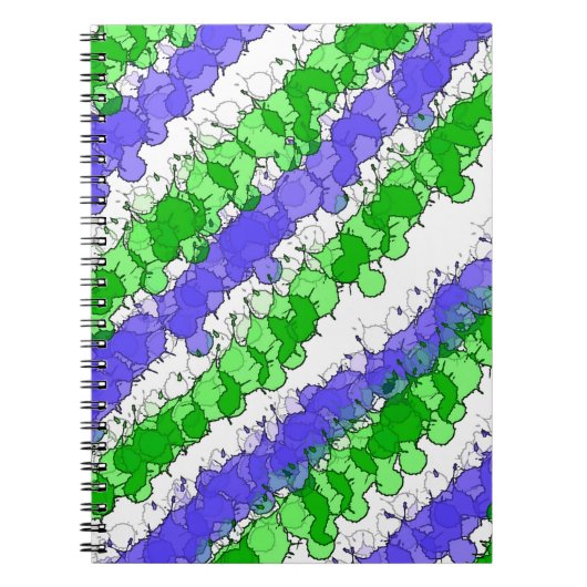 Blauw en Groen Splatter verhit Notitieboek (Voorkant)