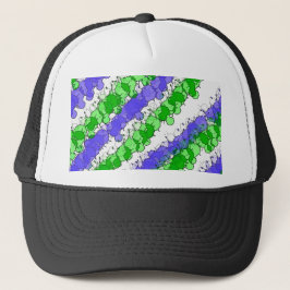 Blauw en Groen Splatter verhit Trucker Pet