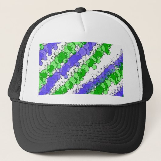 Blauw en Groen Splatter verhit Trucker Pet (Voorkant)