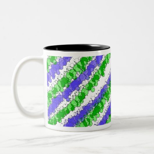 Blauw en Groen Splatter verhit Tweekleurige Koffiemok (Links)
