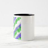Blauw en Groen Splatter verhit Tweekleurige Koffiemok (Center)