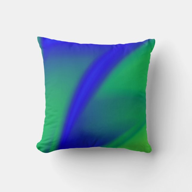 Blauw en groen spoelen kussen (Voorkant)