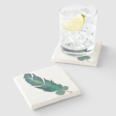 Blauw en groen stenen onderzetter (Zijkant)