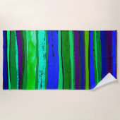Blauw en groen strandlaken (Voorkant)