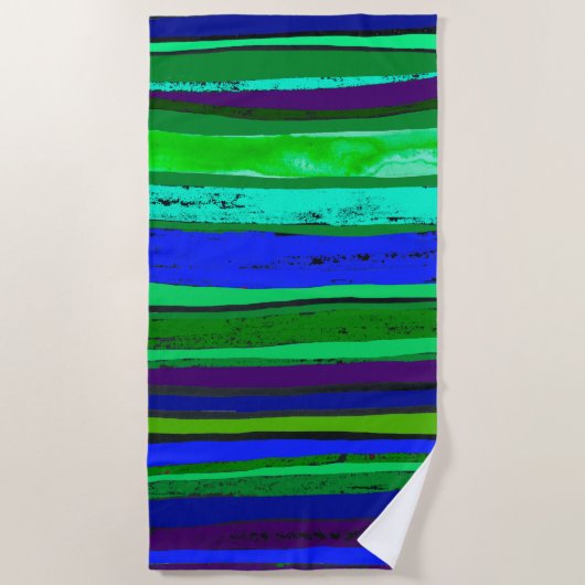 Blauw en groen strandlaken (Voorkant)