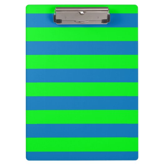 Blauw en groen strepen ontwerp klembord (Voorkant)