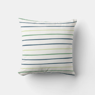 Blauw en groen Stripes Patroon/Afdruk Kussen
