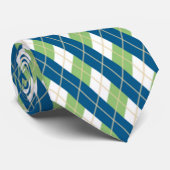 Blauw en groen stropdas (Opgerold)