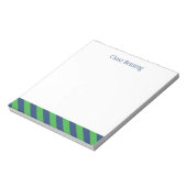 Blauw en groen Stropdas Stripes Aangepast Notitieb Notitieblok (Linkerzijde)