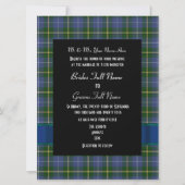 Blauw en groen tartan geruite formele bruiloft kaart (Voorkant)