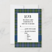 Blauw en groen tartan geruite formele bruiloft R.S