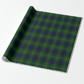 Blauw en groen Tartan Patroon Cadeaupapier (Uitgerold)