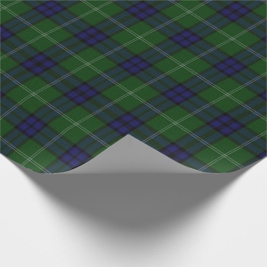Blauw en groen Tartan Patroon Cadeaupapier (Hoek)