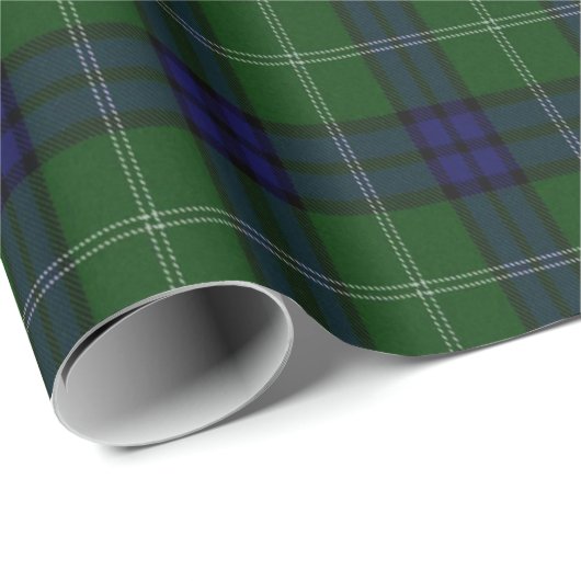 Blauw en groen Tartan Patroon Cadeaupapier (Rol Hoek)