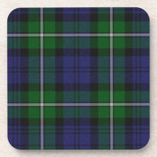Blauw en groen tartan plaid onderzetter