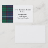 Blauw en groen tartan plaid visitekaartje (Voorkant / Achterkant)