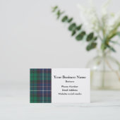 Blauw en groen tartan plaid visitekaartje (Staand voorkant)