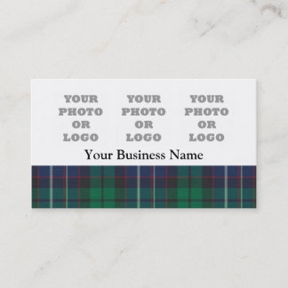 Blauw en groen tartan plaid visitekaartje