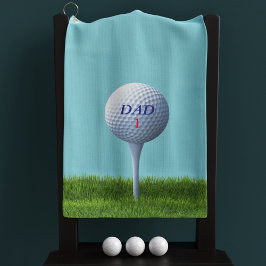 Blauw en Groen Teeding Off Custom DAD Monogrammed Golfhanddoek