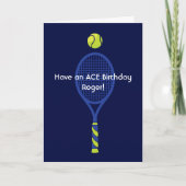 Blauw en groen Tennis 🎾 Ace Birthday Briefkaart (Voorkant)
