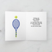 Blauw en groen Tennis 🎾 Ace Birthday Briefkaart (Binnen)