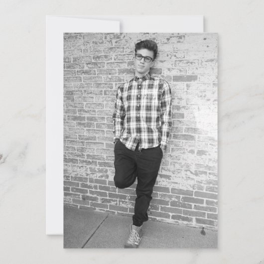 Blauw en Groen Tie Dye Bar Mitzvah Enkele Foto Kaart (Achterkant)