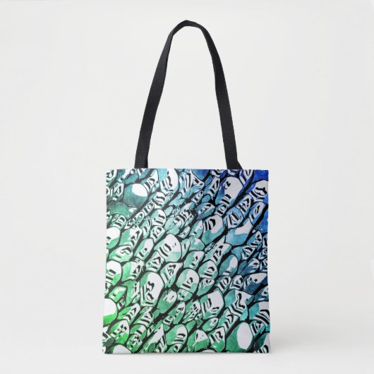 Blauw en groen tote bag (Voorkant)