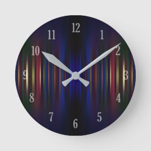 Blauw en groen, troebel stremmelpatroon ronde klok