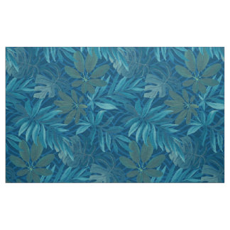 blauw en groen tropisch bladweefsel stof