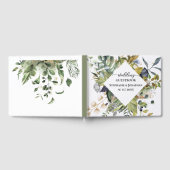 Blauw en groen tropisch huwelijk gastenboek (Volledig)