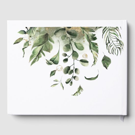 Blauw en groen tropisch huwelijk gastenboek (Achterkant)