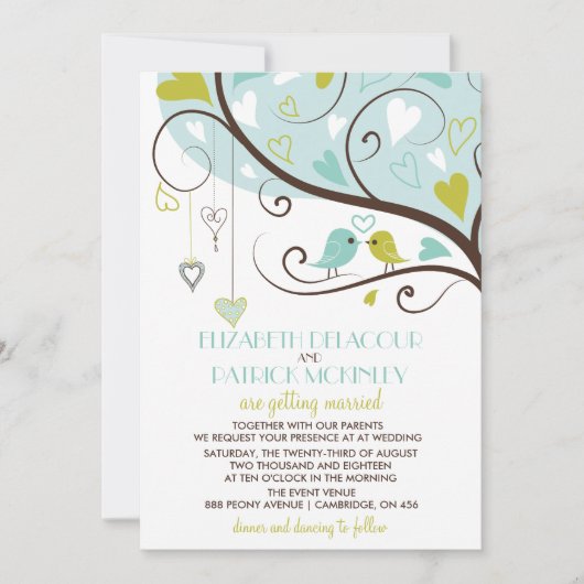 Blauw en groen | Uitnodiging tot weduwschap met de (Voorkant)