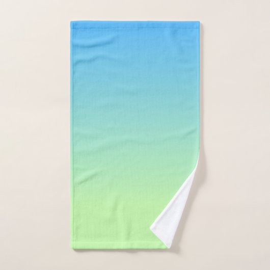 Blauw en groen verloop bad handdoek (Handdoek)