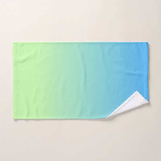 Blauw en groen verloop bad handdoek (Handdoek)