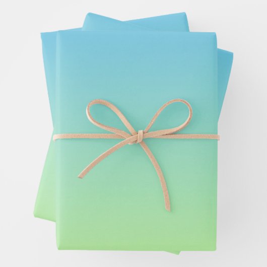 Blauw en groen verloop inpakpapier vel (In situ)