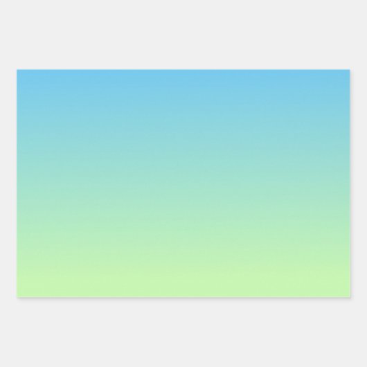 Blauw en groen verloop inpakpapier vel (Voorkant)