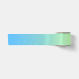 Blauw en groen verloop satijnen lint
