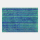  Blauw en Groen Verstrekte Streepjespatroon Inpakpapier Vel (Voorkant 2)
