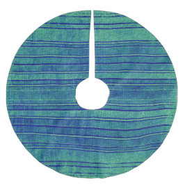  Blauw en Groen Verstrekte Streepjespatroon Kerstboom Rok