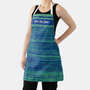  Blauw en Groen Verstrekte Strepen Schort