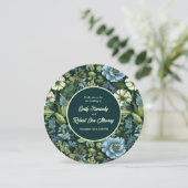 Blauw en Groen Victoriaans Wildbloemenpatroon Kaart (Staand voorkant)