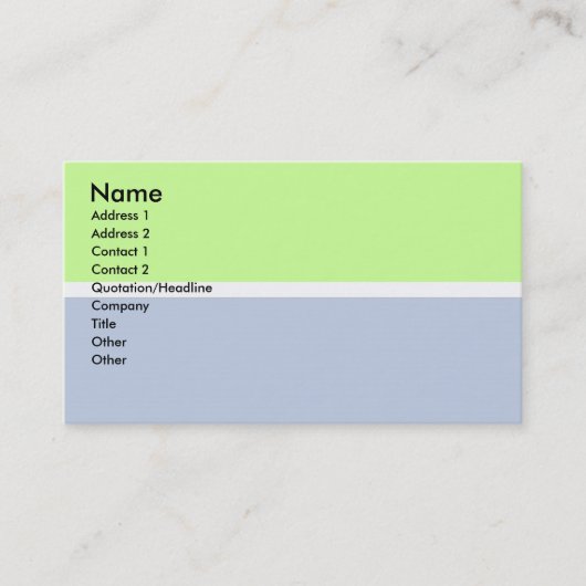 Blauw en groen Visitekaartje (Voorkant)