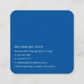 Blauw en groen Visitekaartje met tropische bladere (Achterkant)