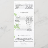 Blauw en Groen Vlinder Vine Huwelijksprogramma Programmakaart (Achterkant)