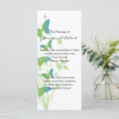 Blauw en Groen Vlinder Vine Huwelijksprogramma Programmakaart (Staand voorkant)