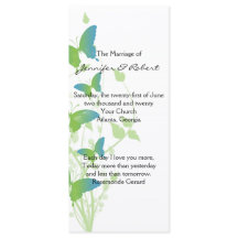 Blauw en Groen Vlinder Vine Huwelijksprogramma