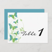 Blauw en Groen Vlinder Wijnstok Tafelnummer (Voorkant / Achterkant)