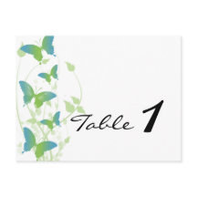 Blauw en Groen Vlinder Wijnstok Tafelnummer