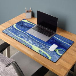 Blauw en Groen Vloeistof Abstract Bureaumat