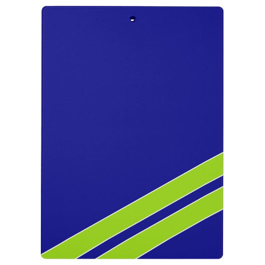 Blauw en groen voeg naam initialen kantoor toe klembord (Achterkant)